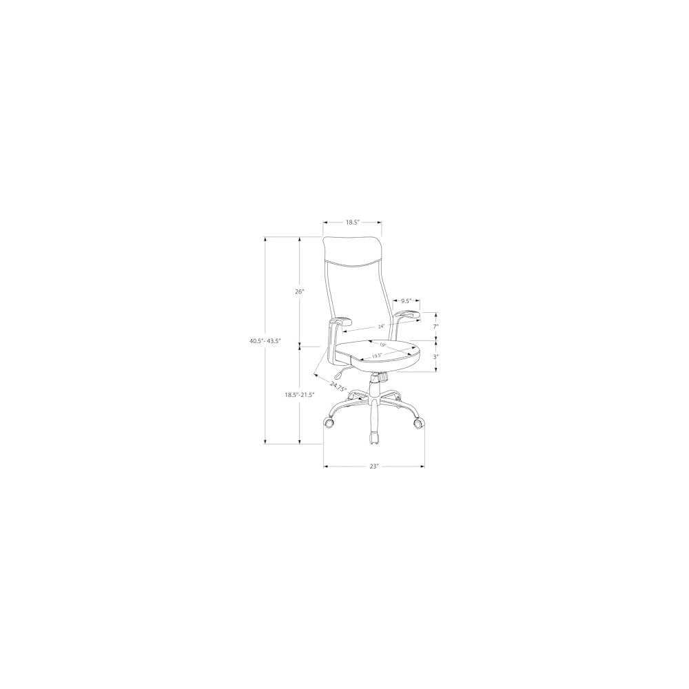 Adjustable Height, Ergonomic, Armrests, Computer Desk, Work, Black Mesh, Black Metal, Contemporary, Modern Office Chair