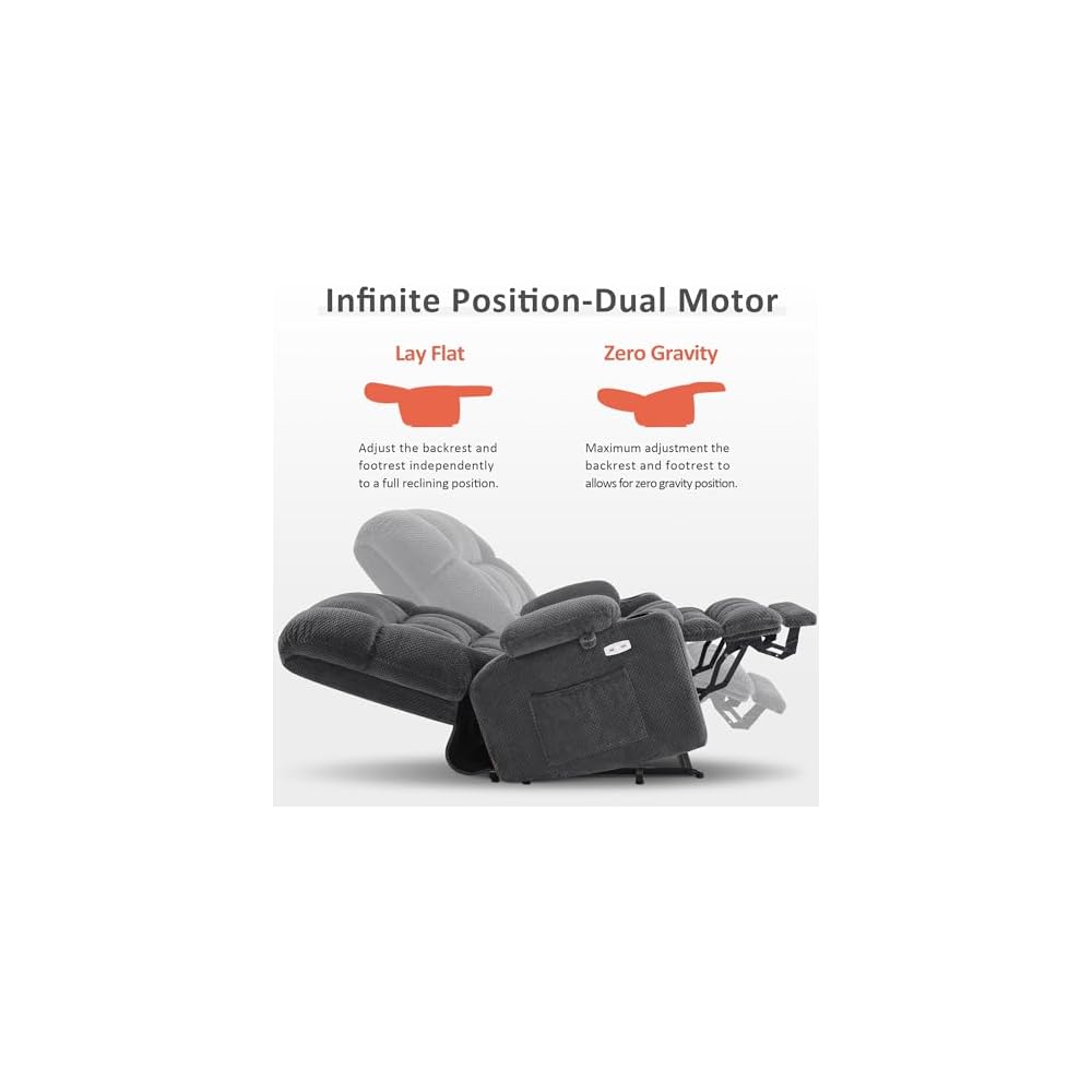 MCombo Oversized Dual Motor Power Lift Recliner Chair for Elderly R7891