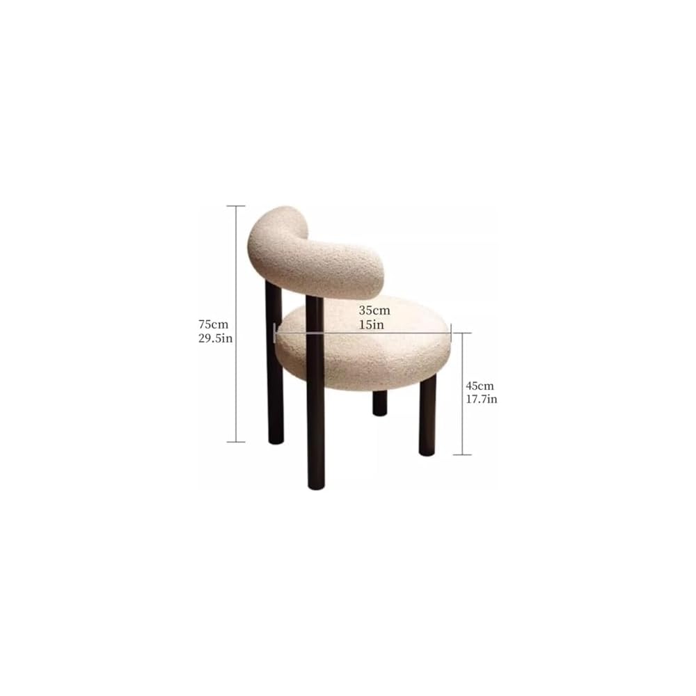 Luxury Makeup Stool, High-End Dressing Chair for Bedroom Vanity, Elegant White Makeup Seat, Stylish Bedroom Fur, Ideal for Makeup and Dressing Tables