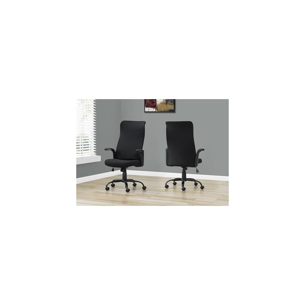 Adjustable Height, Ergonomic, Armrests, Computer Desk, Work, Black Mesh, Black Metal, Contemporary, Modern Office Chair