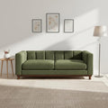 Christopher Knight Home Ellington Chenille Upholstered Loveseat Sofa Couch, Modern 2 Seater Lounge Sofa Chair with Wide Deep Seat and Thick Cushions, Love Seat Couches for Living Room, Green