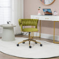 Velvet Office Chair Adjustable Height Swivel Modern Home Office Chair Weave Back Vanity Chair Desk Chair Computer Chair on Wheels Upholstered Task Chair Accent Chair Executive Chair (Olive)