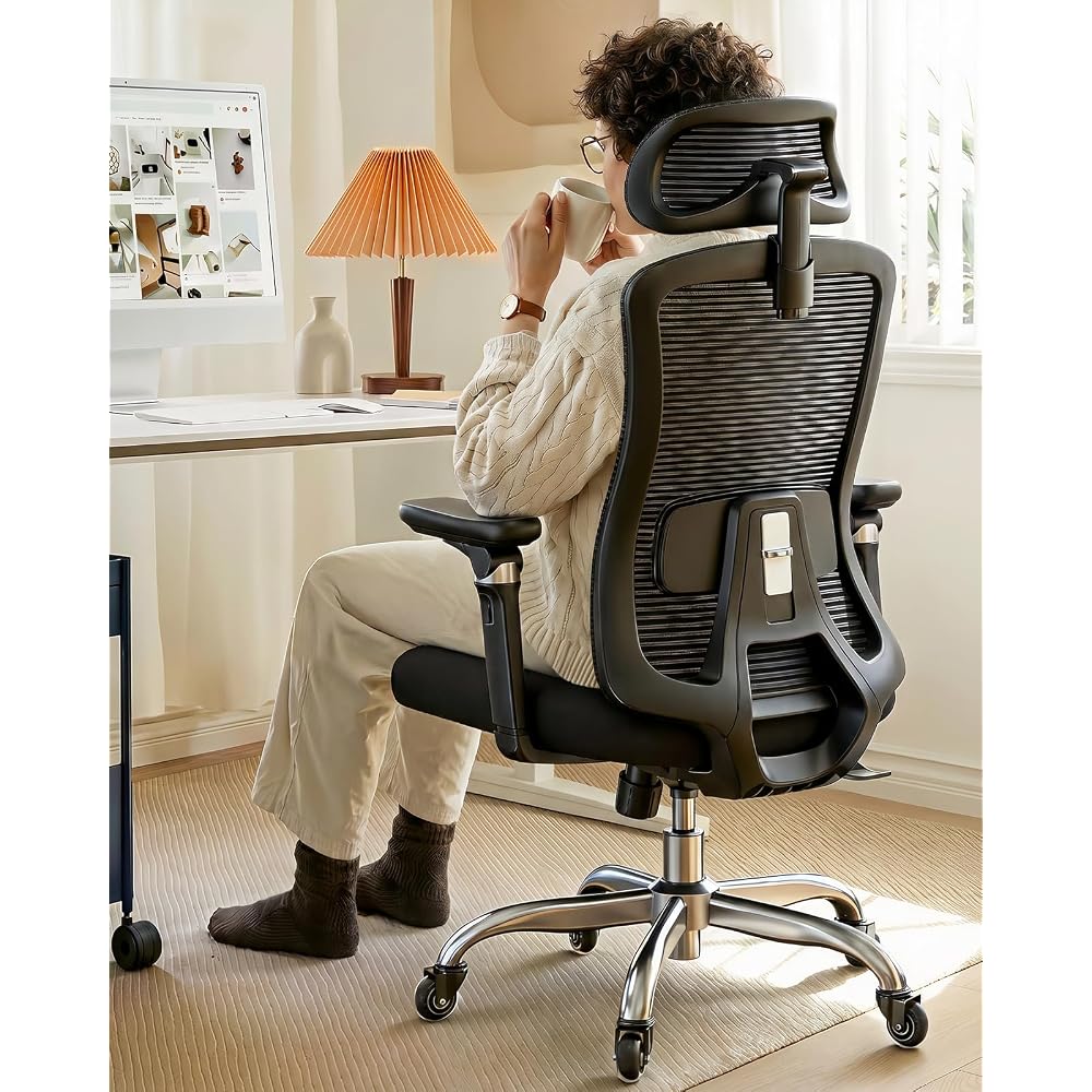 HUANUO Ergonomic Office Chair with 6D Armrests and Lumbar Support